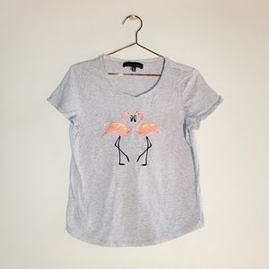 Jasmine and Juliana | Embroidered Flamingo Tee